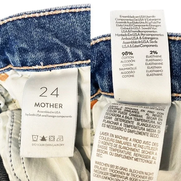 Mother Superior The Mid Rise Fly Cut Dazzler Ankle Distressed Straight Leg Jeans
